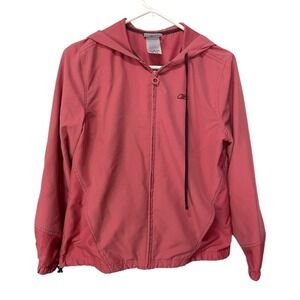 Reebok Small Pink Windbreaker Jacket Hooded Zip Mesh Lined Gorpcore Athleisure